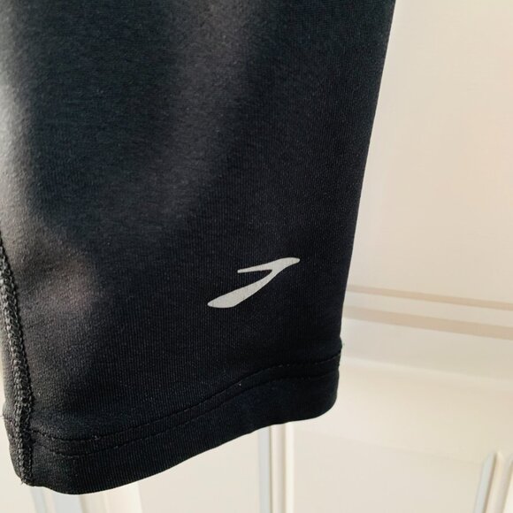 Brooks Mens Black Drawstring Elastic Waist Athletic Activewear Leggings | Small - Picture 2 of 6